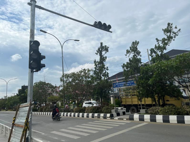 Pelican crossing yang ada di sekitar Teras Samarinda, masih belum maksimal.(Bentangkaltim.com/ain)