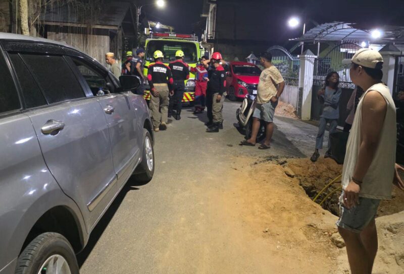 Lubang penggalian jargas di beberapa titik Bontang belum ditutup dan menjadi perhatian legislator Bontang. (bentangkaltim.com/asr)