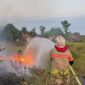 Petugas Damkar Bontang saat memadamkan kebakaran hutan di Bonles beberapa waktu lalu. (PPID Damkar Bontang)